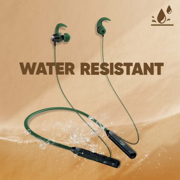 Cellecor BH-1 Wireless Waterproof Bluetooth Earphone Neckband with Big 35 Hours Playtime (Green)