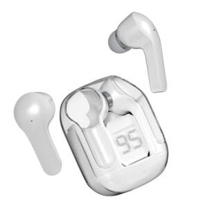 Cellecor BroPods CB07 Waterproof Earbuds with Transparent Case|25 Hours Playtime|Touch Control | ENC|Auto Pairing|10mm Drivers|5.1v Bluetooth (White)