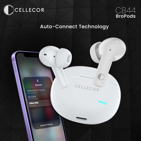 Cellecor BroPods CB44 TWS with 35 Hours Playtime, ENC, Insta Wake N' Pair, HD Sound, 13mm Driver, Truly Wireless (White)