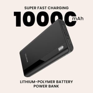 Cellecor CLPB-60 Plus 10000mAH Lithium Polymer Power Bank | 12W Fast Charge | Dual USB Output | Dual Input-Type C & Micro USB | Power LEDs Indicator
