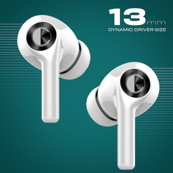 Cellecor Bropods CB22 Waterproof Earbuds with 45 Hours Playtime| 5.1v Bluetooth | Auto Pairing | 13mm Driver | Voice Assistant | ENC (White)