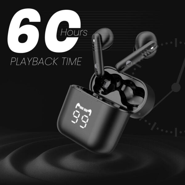Cellecor BroPods CB55 Waterproof TWS with 60 Hours Playtime, Automatic Pairing, HD Sound and 5.1V Bluetooth (Black)