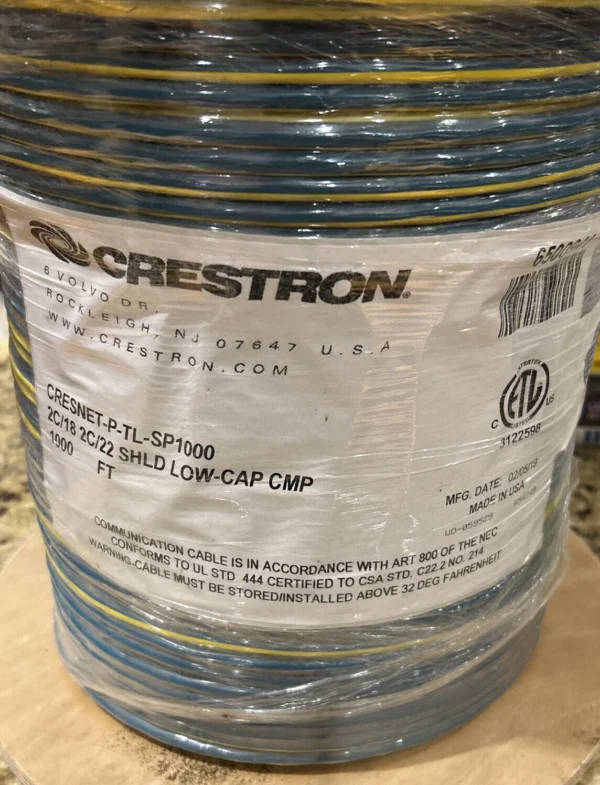 Crestron CRESNET-P-TL-SP1000 Control Cable, 1000 ft (304 m) spool