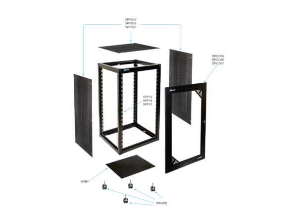 Australian Monitor SRF10 10RU Speedrack Frame Floor Mounted