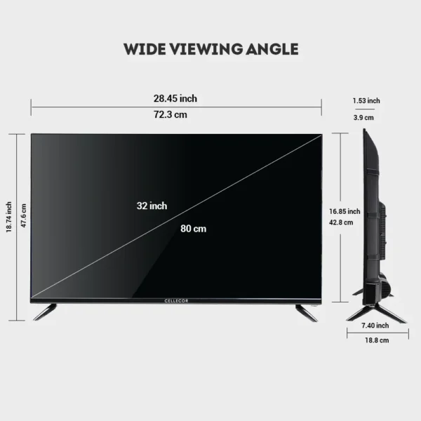 Cellecor E-32X 80 cm (32 inch) HD Ready LED Smart Android TV
