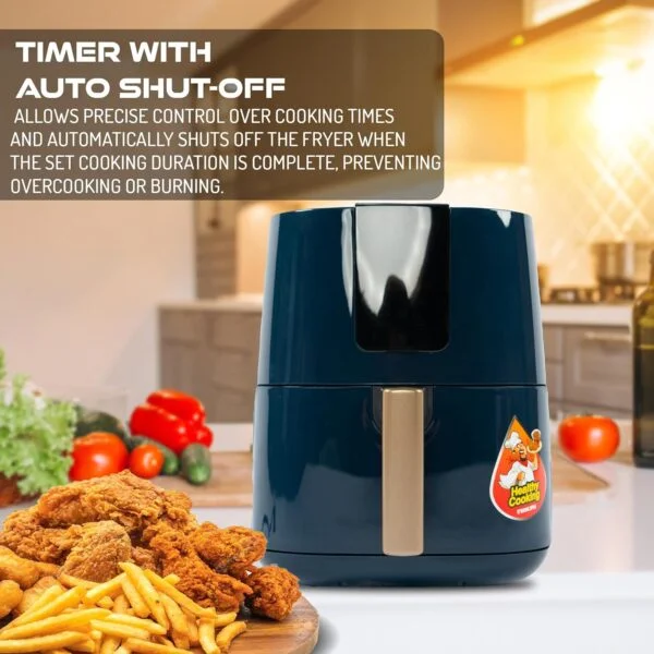 Nikai NAF588D Air Fryer, 1250 W, 4 Liter, Digital, Navy Blue