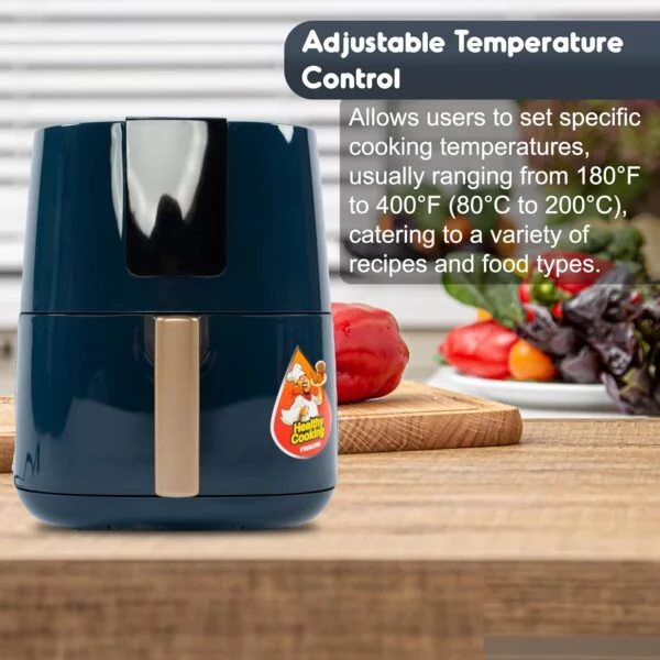 Nikai NAF588D Air Fryer, 1250 W, 4 Liter, Digital, Navy Blue