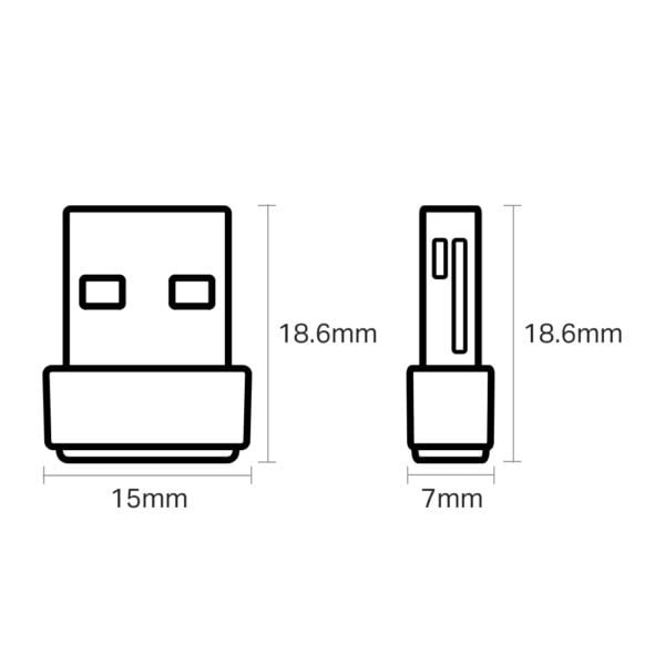 TP-Link Archer T2U Nano - AC600 Nano Dual Band Wi-Fi USB Adapter SPEED: 433 Mbps at 5 GHz + 200 Mbps at 2.4 GHz