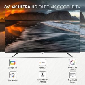 Nikai NPROG86QLED  86 Inch 4K QLED Ultra HD Smart Google TV