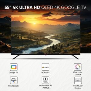 Nikai NPROG55QLED 55 Inch 4K QLED Ultra HD Smart Google TV