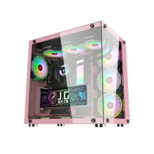 WJ Coolman ROBIN II ATX Gaming Case With 7 ARGB Fans PINK