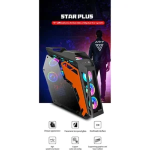 WJ Coolman Star Plus Special Edition 8 ARGB Fans ATX Gaming Case Pink