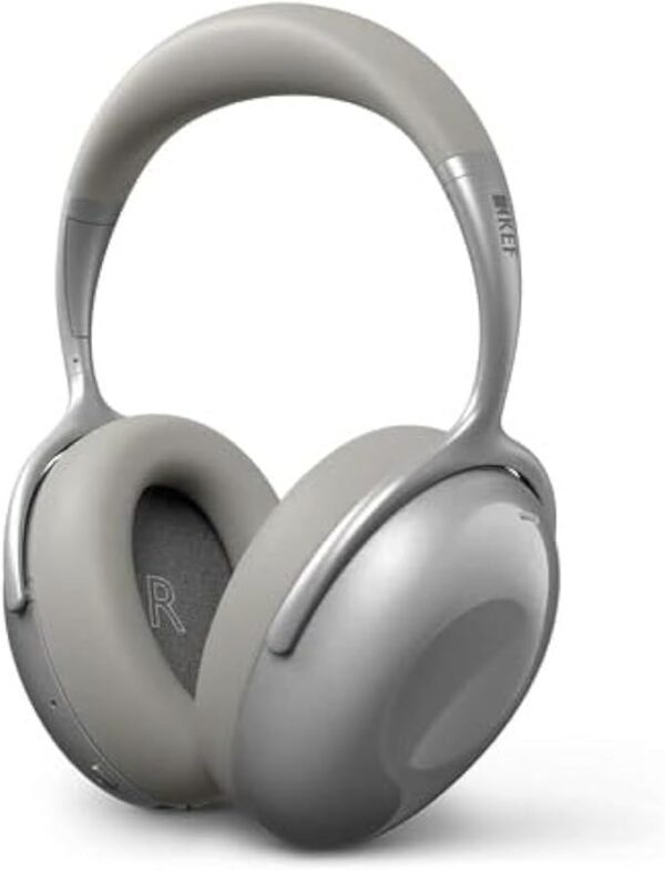 KEF Mu7 Small Noise Cancelling Wireless Headphones (Silver Grey)