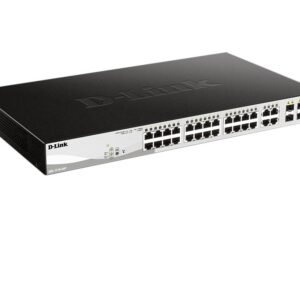 D-Link DGS-F1210-26PS 26-port Switch, 10/100/1000Base-T, Long Range 250m, PoE+, Smart Switch with 24 PoE Ports, 2 SFP Ports