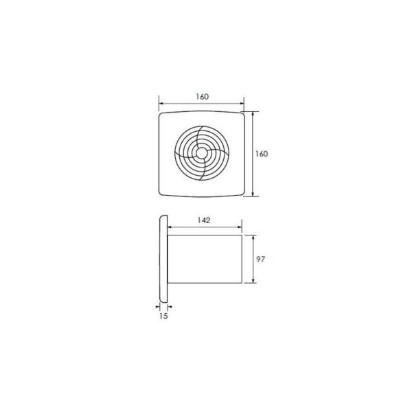Zehnder ZSR 100HTR Silent Axial Fan 100 mm Humidistat Fan