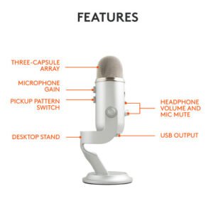 Blue Yeti USB Microphone (Silver)