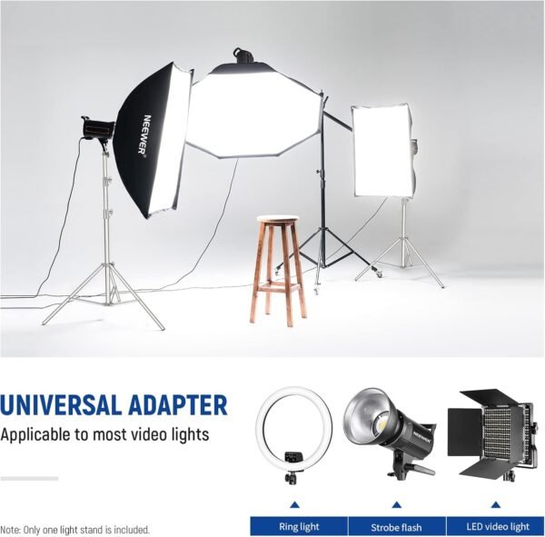 NEEWER ST-280SS 9.2ft/2.8m Stainless Steel Light Stand, Spring Cushioned Heavy Duty Photography Tripod Stand