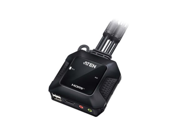 Aten CS22H-AT 2-Port USB 4K HDMI Cable KVM Switch with Remote Port Selector