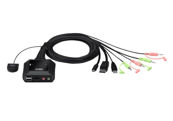 Aten CS52DP-AT 2-Port USB-C DisplayPort Hybrid Cable KVM Switch
