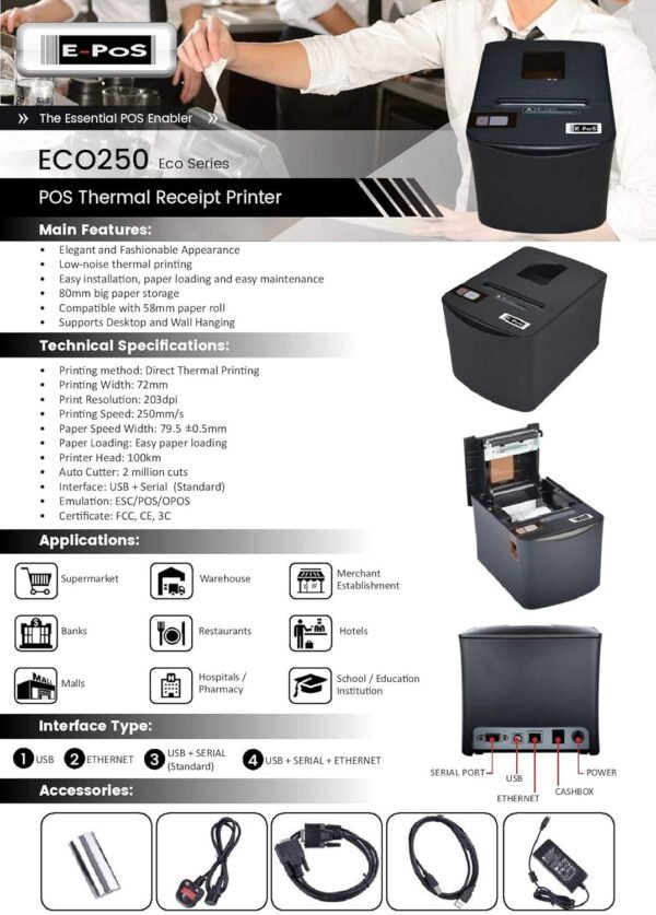 EPOS ECO-250 Eco Series Thermal Receipt Printer