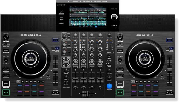 Denon DJ SC LIVE 4 Standalone 4-Deck DJ System with 7" Touchscreen, Built-In Speakers, and Wi-Fi