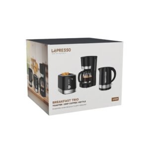 LePresso Breakfast Set Toaster, Kettle and Drip Coffee Maker - Black