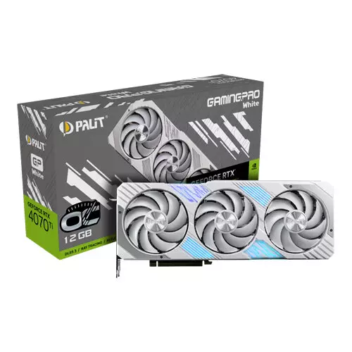 Palit GeForce RTX 4070 Ti GamingPro White OC 12GB Video Card Palit GeForce RTX 4070 Ti GamingPro White OC 12GB Video Card
