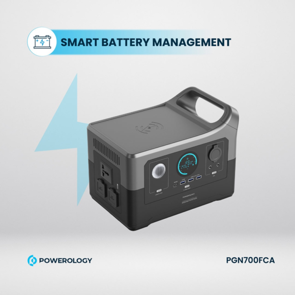 Powerology PGN700FCA 120000mAh 700W Smart Power Generator Direct AC Re-Charge - 80% IN 1 Hour