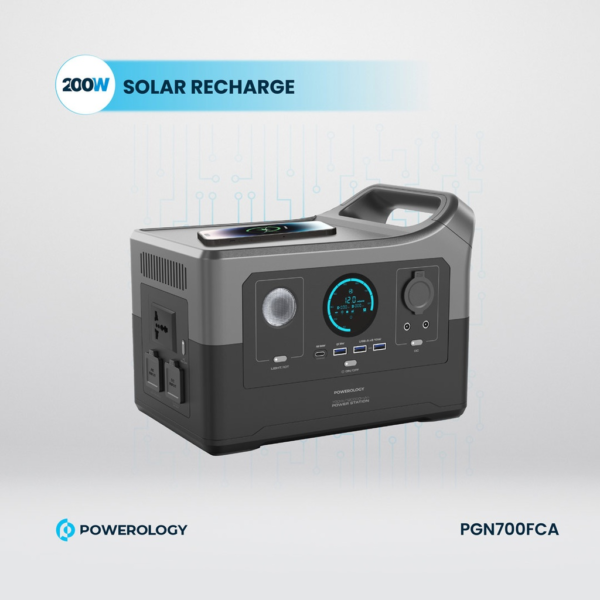 Powerology PGN700FCA 120000mAh 700W Smart Power Generator Direct AC Re-Charge - 80% IN 1 Hour