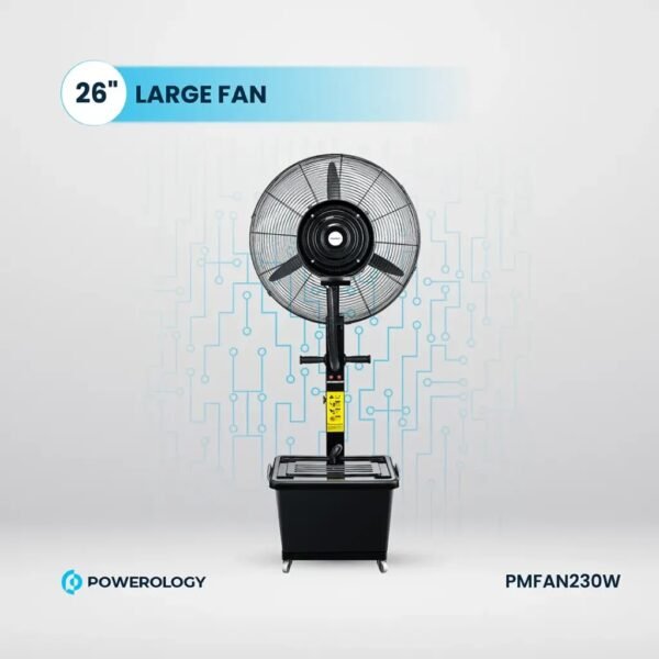 Powerology PMFAN230W Industrial Fan Mist Spray & Humidifier
