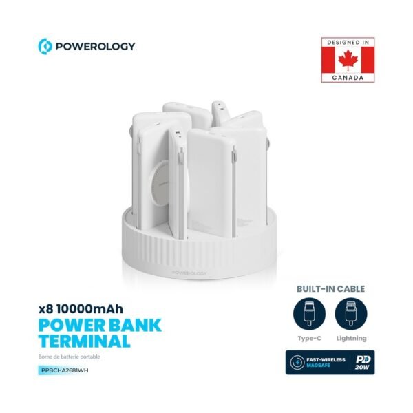 POWEROLOGY PPBCHA2681WH *8 10000mAh Powerbank Terminal