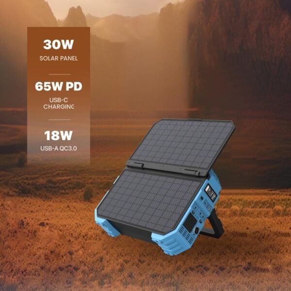 Powerology PPBCHA30 600W 192000mAh Portable Generator Integrated Solar Panel