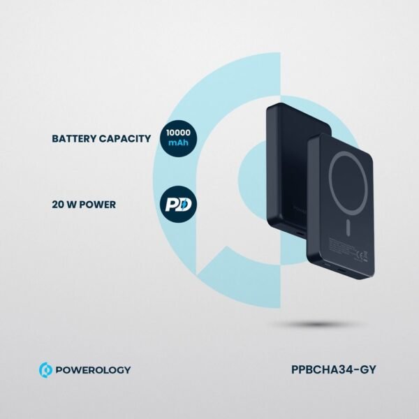 POWEROLOGY PPBCHA34-GY 10000mAh Magsafe Aluminum Powerbank