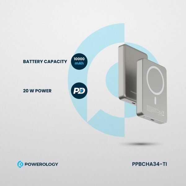 POWEROLOGY PPBCHA34-TI 10000mAh Magsafe Aluminum Powerbank