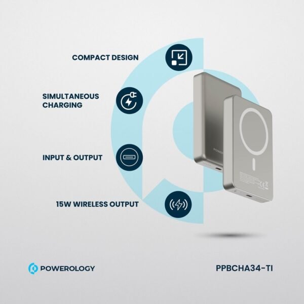 POWEROLOGY PPBCHA34-TI 10000mAh Magsafe Aluminum Powerbank