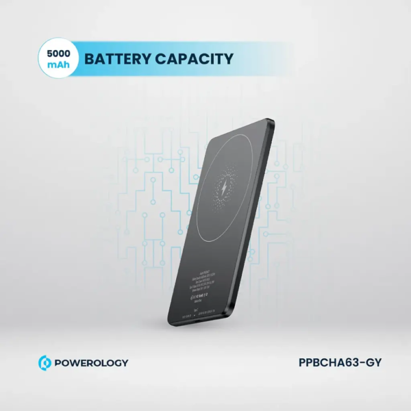 POWEROLOGY PPBCHA63-GY Ultra-Thin 5000mAh mAgsafe Power Bank