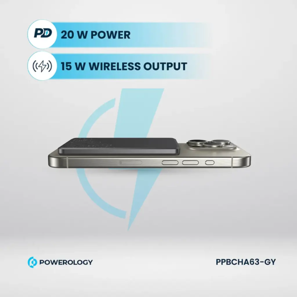 POWEROLOGY PPBCHA63-GY Ultra-Thin 5000mAh mAgsafe Power Bank