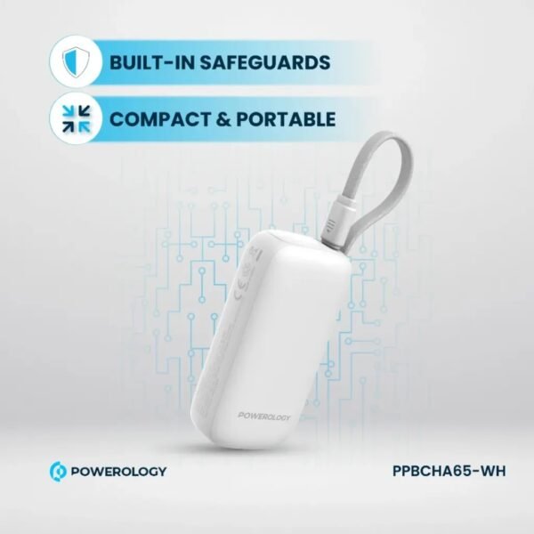 POWEROLOGY PPBCHA65-WH 5000mAh Power Bank