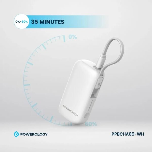 POWEROLOGY PPBCHA65-WH 5000mAh Power Bank