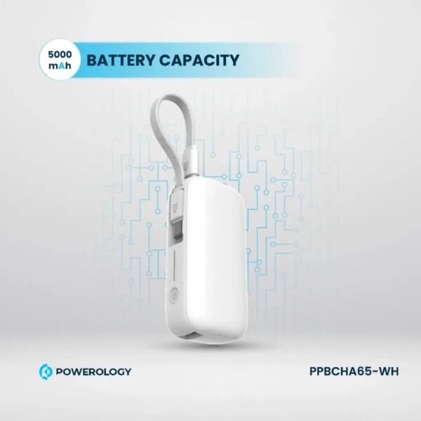 POWEROLOGY PPBCHA65-WH 5000mAh Power Bank