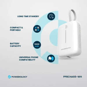 POWEROLOGY PPBCHA66-WH 10000mAh Power Bank