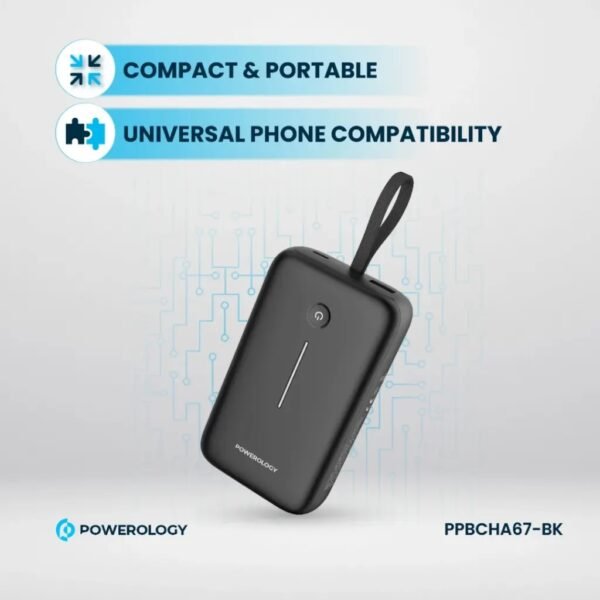 POWEROLOGY PPBCHA67-BK Powerology 20000mAh Power Bank
