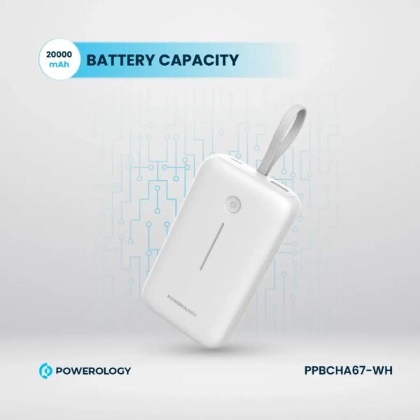 POWEROLOGY PPBCHA67-WH Powerology 20000mAh Power Bank