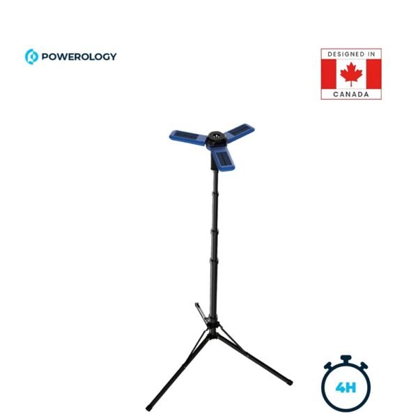 Powerology PWCSFTLDL 2600mAh Camping Light With Tripod Stand Built-in Solar Panels