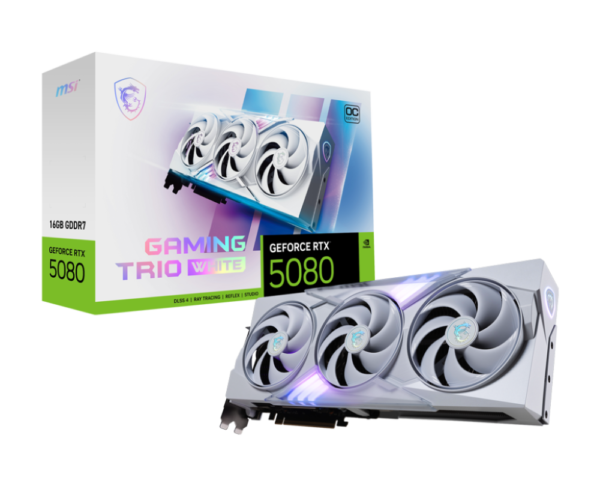 MSI GeForce RTX 5080 Gaming Trio OC White 16GB Graphics Card