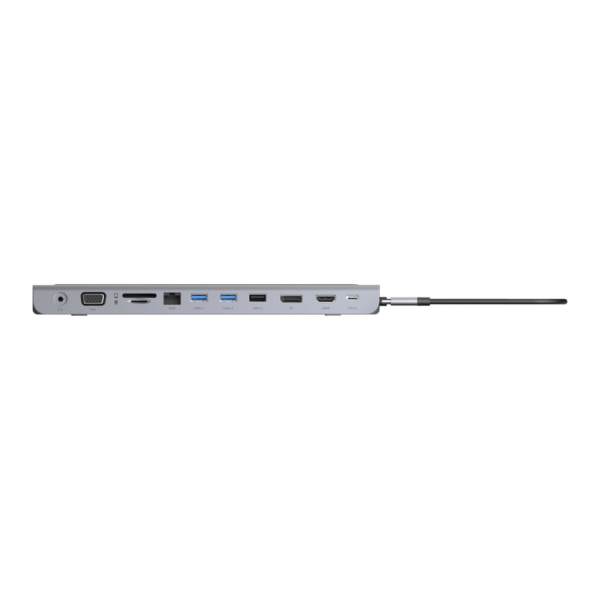 POWEROLOGY  P11CHBMCGY 11 in 1 Multi-Display USB-C Hub & Laptop Stand