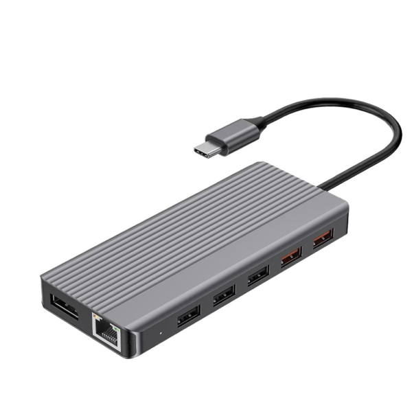 POWEROLOGY  P121HBCGY 12 in 1 - Hdmi & DP 4K Usb-C Hub Ethernet 10Gbps Data Transfer