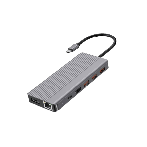 POWEROLOGY  P131HBCGY 13 in 1 Dual Hdmi & DP 4K USB-C Hub Ethernet 10Gbps Data Transfer