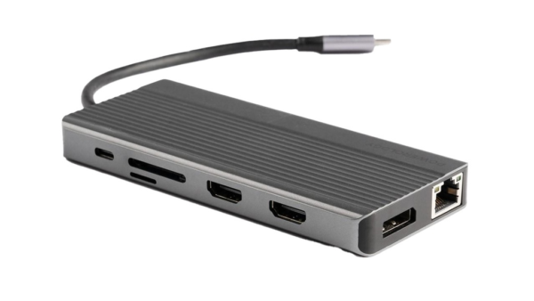POWEROLOGY  P131HBCGY 13 in 1 Dual Hdmi & DP 4K USB-C Hub Ethernet 10Gbps Data Transfer