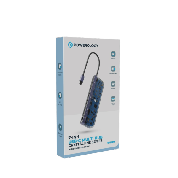 POWEROLOGY  P71USHTP 7 in 1 USB-C Multi Hub Crystalline Series